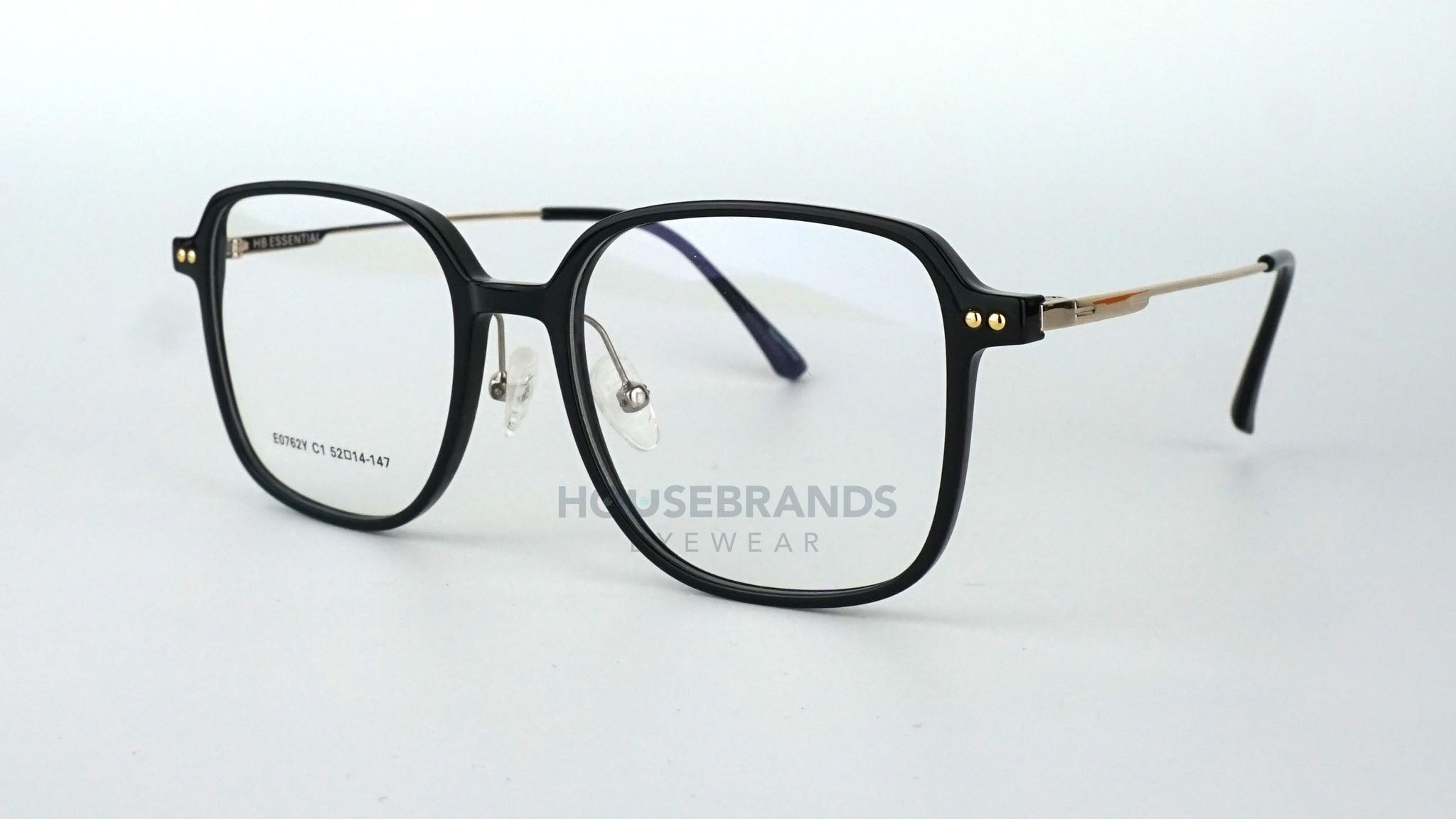 Atlas Polished Black Rectangular Frames (E0762Y-C1)