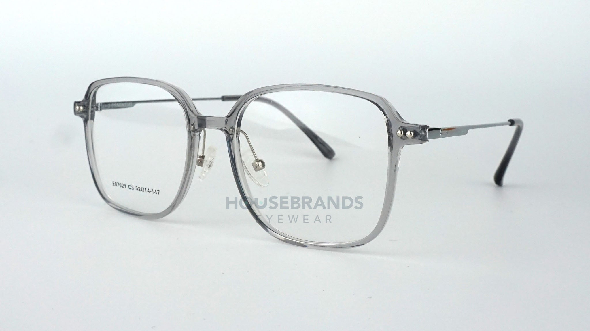 Mist Translucent Grey Rectangular Frames (E0762Y-C3)