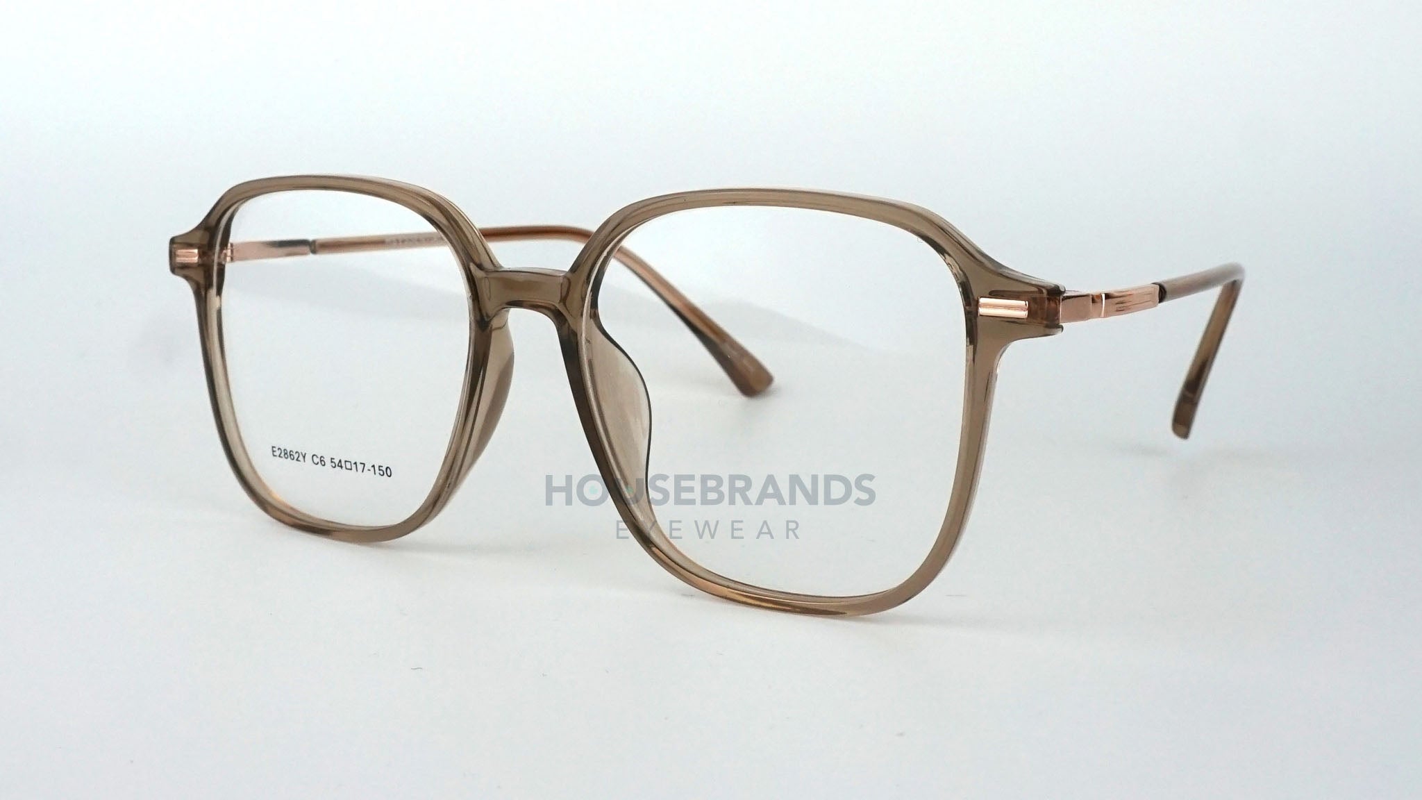 Amber Translucent Bold Square Frames (E2862Y-C6)