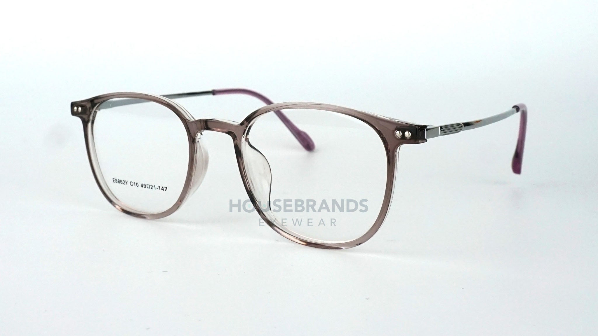 Aura Translucent Mauve Round Frames (E8862Y-C10)