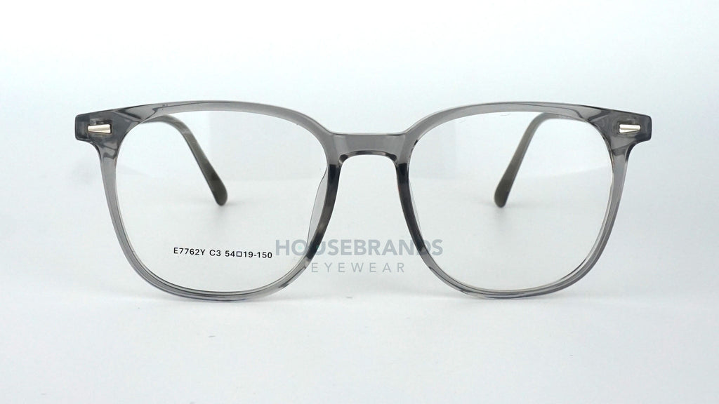 Smoke Grey Square Mixed Eyeglasses (E7762Y-C3)