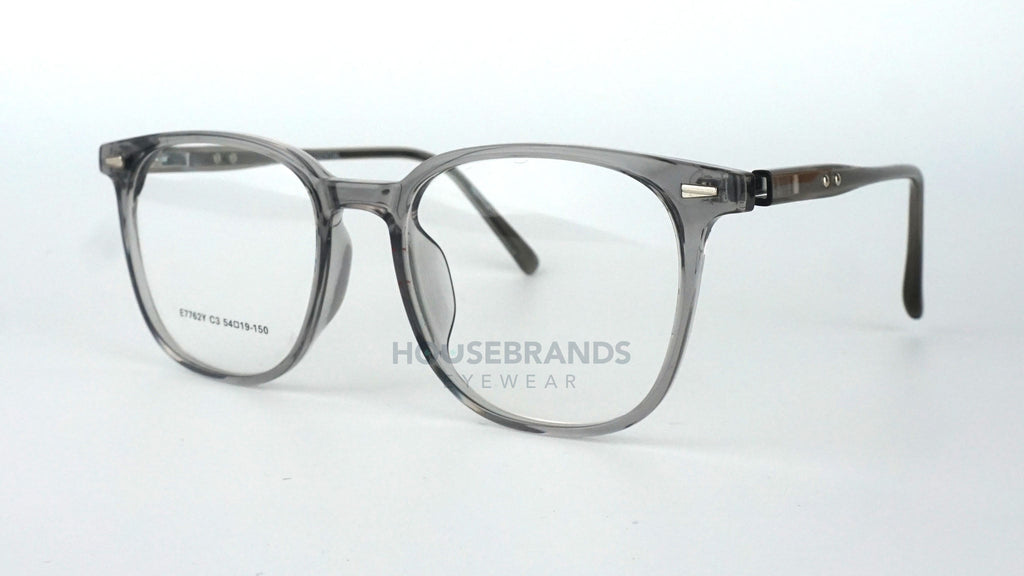 Smoke Grey Square Mixed Eyeglasses (E7762Y-C3)