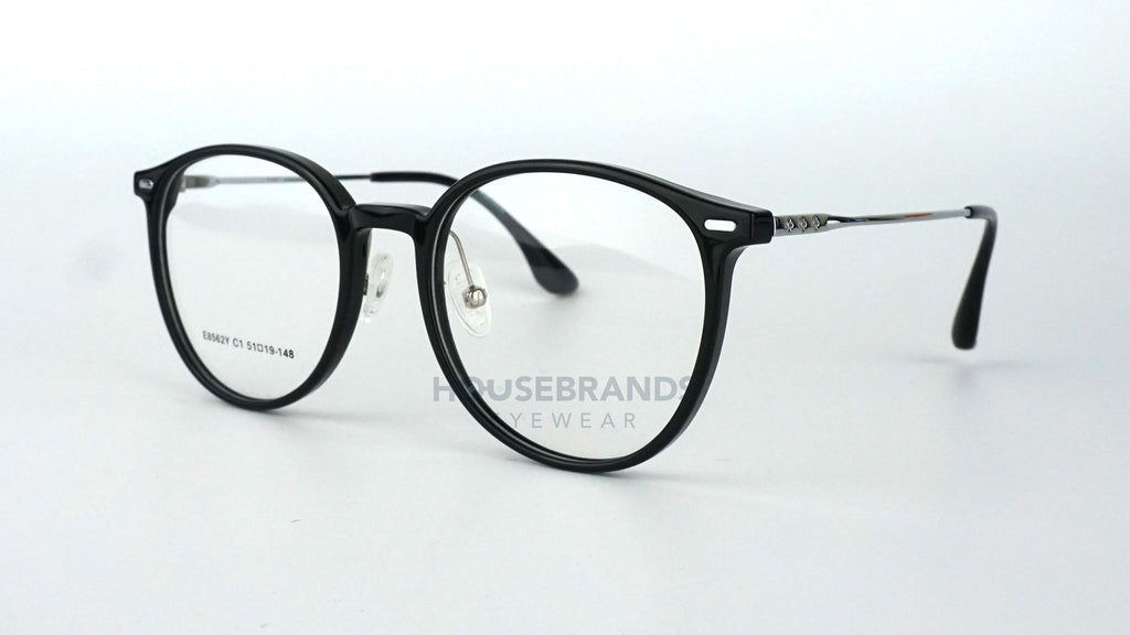 Modern Black Round Slender Frames (E8562Y-C1)