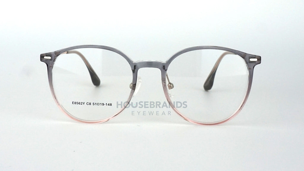 Blush Gradient Round Metal Eyeglasses (E8562Y-C8)
