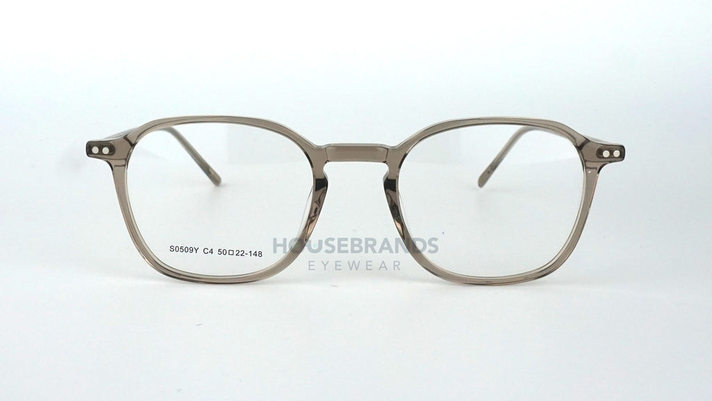 Neutral Grey Round Metal Eyeglasses (S0509Y-C4)