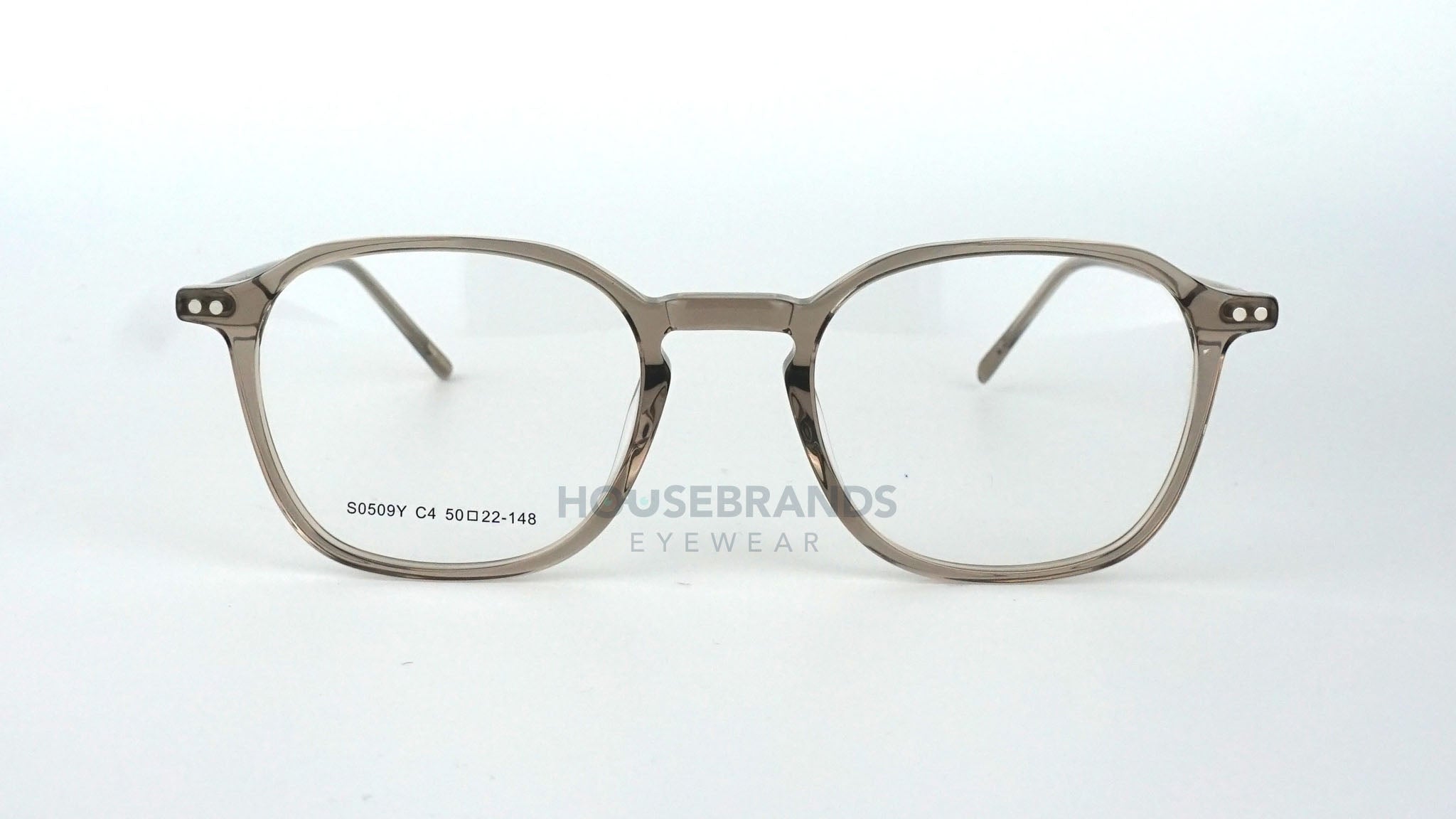 Neutral Grey Round Metal Eyeglasses (S0509Y-C4)