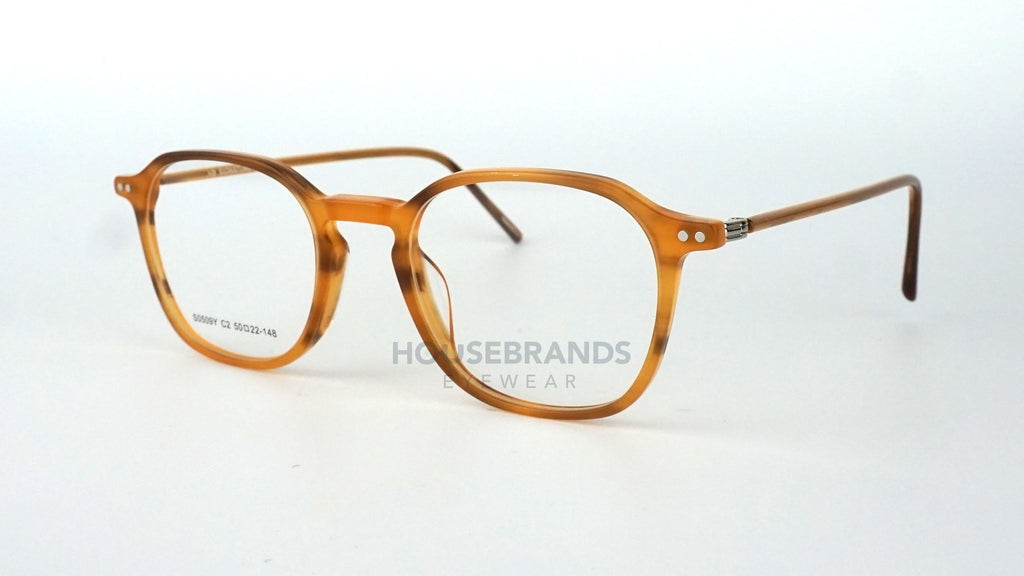 Polished Amber Round Professional Glasses (S0509Y-C2)