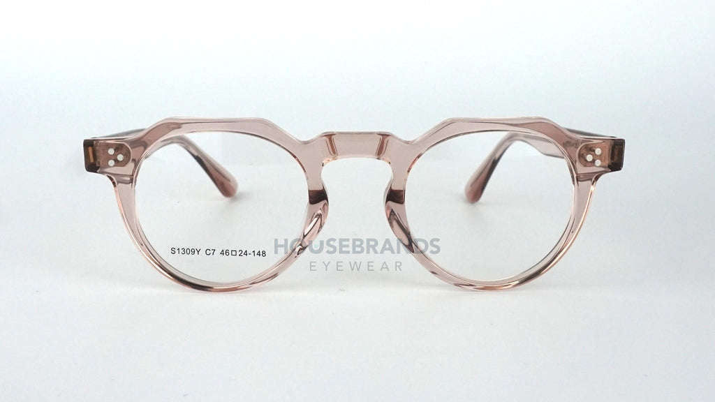 Translucent Blush Geometric Acetate Frames (S1309Y-C7)
