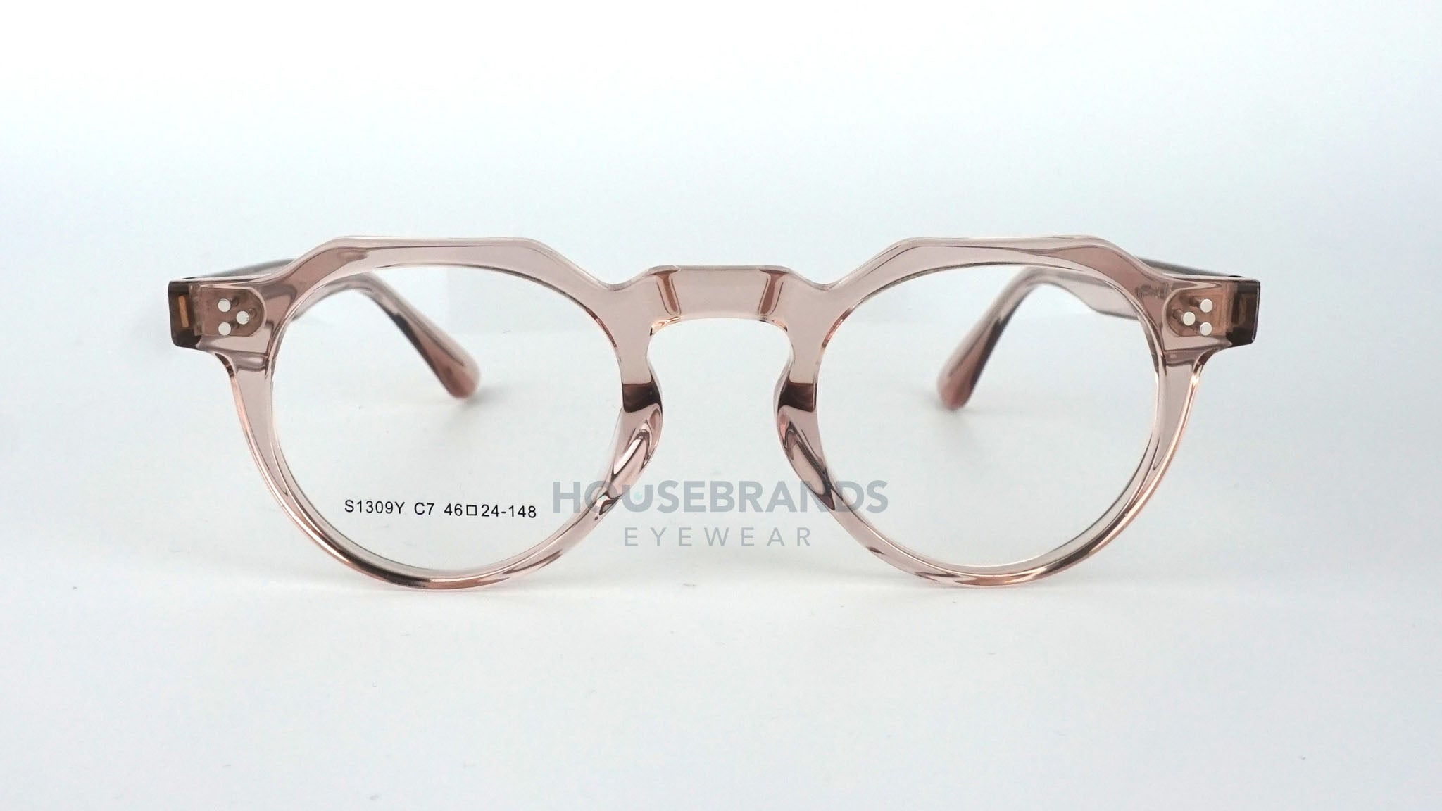 Translucent Blush Geometric Acetate Frames (S1309Y-C7)
