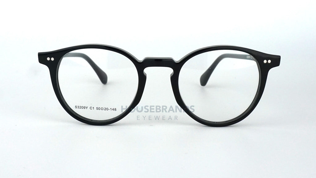 Classic Black Round Rivet Eyeglasses (S3209Y-C1)