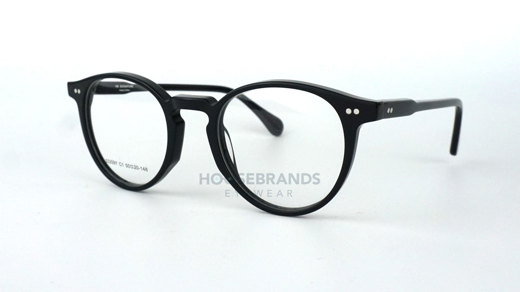 Classic Black Round Rivet Eyeglasses (S3209Y-C1)