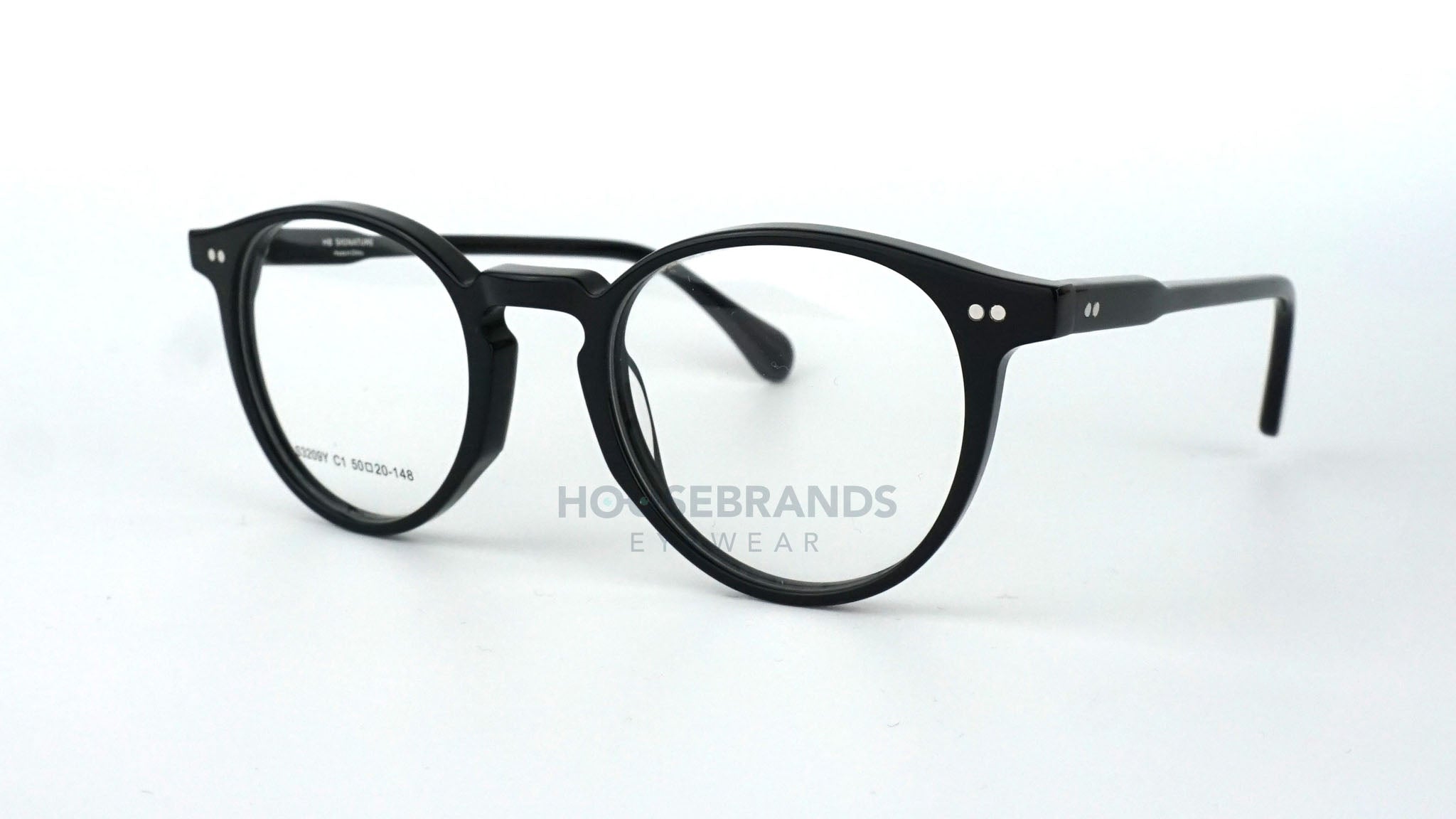 Classic Black Round Rivet Eyeglasses (S3209Y-C1)