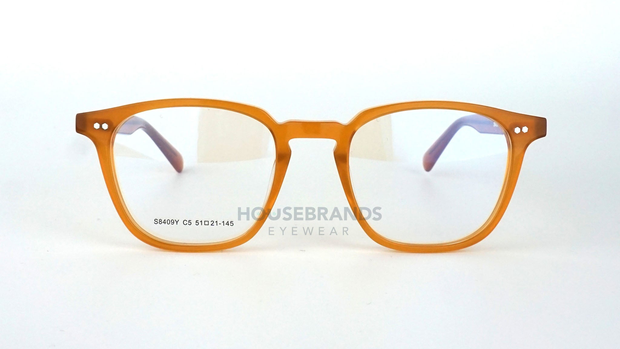 Honey Amber Geometric Square Frames (S8409Y-C5)